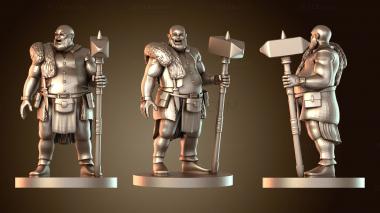 3D модель Счастливый человек-варвар с молотом (STL)