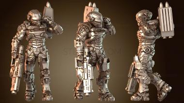 3D модель ЧЕЛОВЕЧЕСКИЙ КОСМИЧЕСКИЙ ВОЕННЫЙ БРОНИРОВАННЫЙ ЯДЕРНЫЙ Агрессивный (STL)