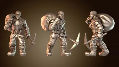 3D модель Люди Человек-работник Золото (STL)