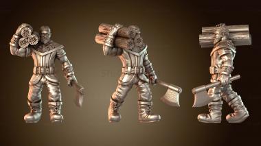 3D модель Люди Рабочий человек Дерево (STL)