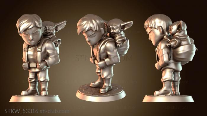 Хупер Люк Грогу и Железный Человек в черном костюме Скайуокера