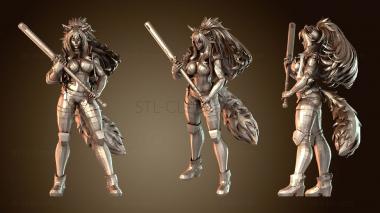 3D модель Девушка-волк из киберпанка Hyzengard (STL)