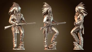 3D модель Индийский вождь с винтовкой (STL)