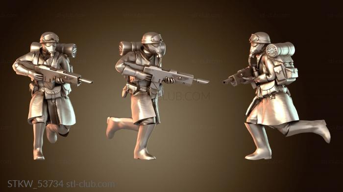 Military Пехота бежит бдительно