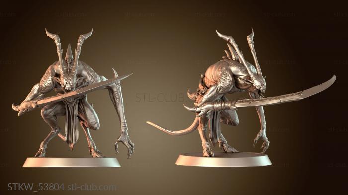 Military Солдат Инфернума с вооруженным клинком Присесть обнаженным