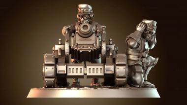 3D модель Железный корпус, увлеченный тяжелым оружием (STL)