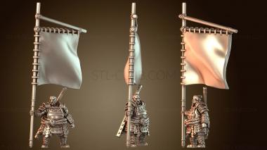3D модель ЯПОНСКИЙ ВОИН СУМО, ЗНАМЕНОСЦЕВ (STL)