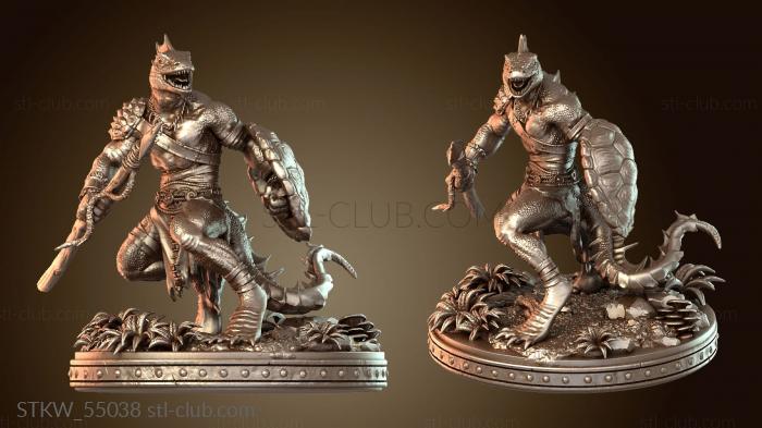 Military Ящерочеловек с копьем и щитом