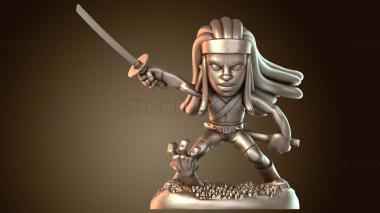 3D модель Мишонн Ходячие мертвецы Чиби (STL)
