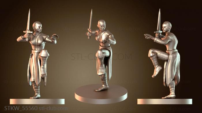 Military Монах, человек, женщина, лысый, короткий меч