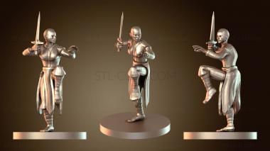 3D модель Монах, человек, женщина, лысый, короткий меч (STL)