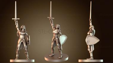 3D модель Паладин Эльфийка Паладин Жрец с Мечом (STL)