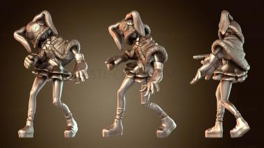 3D модель Девушка в толстовке с кроликом указывает пальцем (STL)
