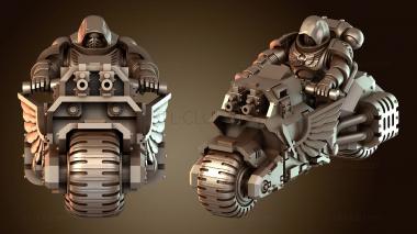 3D модель Ravenwing Outrider Black Crowwingriders поднял байк DARK ANGELS (STL)