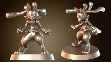 3D модель Риолу Лукарио Мега Покемон эволюционировал (STL)