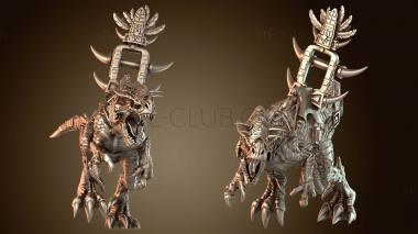 3D модель Ветеран-саурианец на могучем тираннозавре (STL)