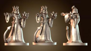 3D модель Чародеи Тифлинг Мужчина Колдун Четыре Рога (STL)