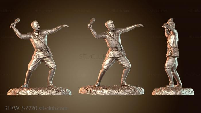 Military Советский солдат запускает гранату