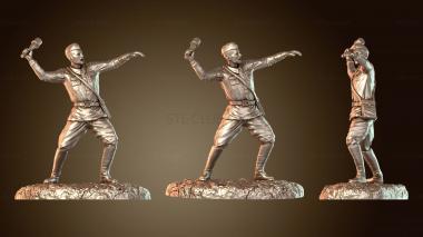 3D модель Советский солдат запускает гранату (STL)