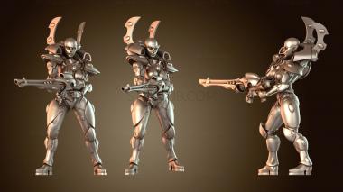 3D модель Космический эльф-солдат женского пола (STL)