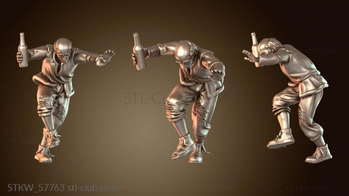 Military Деревенский пьяный мужчина шатается