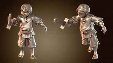 3D модель Деревенский Мальчик Храбрый Деревянный Меч (STL)