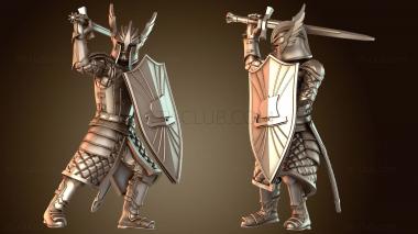 3D модель Рыцарь-пехотинец-знаменосец (STL)