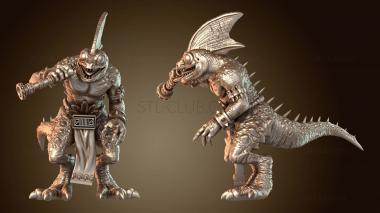 3D модель Рыцарь-охотник на сцинков с духовой трубкой (STL)