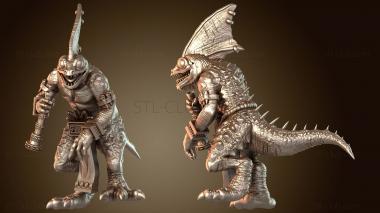 3D модель Рыцарь-сцинк-охотник с духовым разведчиком (STL)