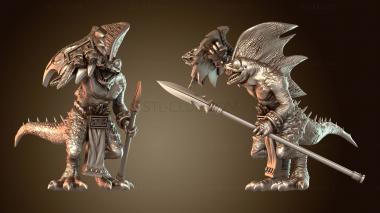 3D модель Рыцарь-охотник на сцинков с копьем (STL)