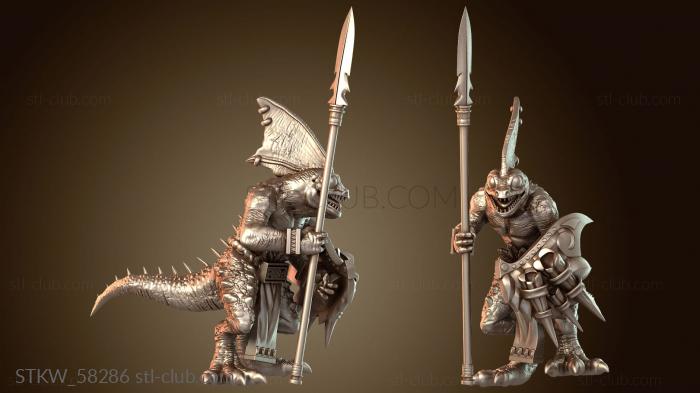 Military Рыцарь-Сцинк-Охотник с Копьём-Доблестным