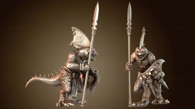 3D модель Рыцарь-Сцинк-Охотник с Копьём-Доблестным (STL)