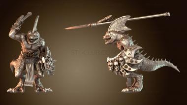 3D модель Рыцарь-Сцинк-Охотник с Копьем Анклав (STL)