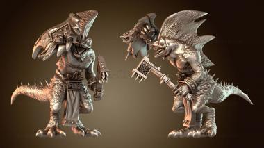 3D модель Рыцарь-охотник на сцинков с мечом (STL)