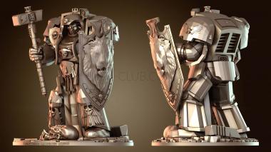 3D модель Терминатор-библиотекарь Громовой молот и Могучий башенный щит (STL)