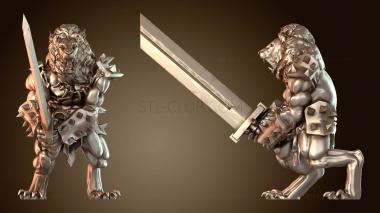3D модель Лев-воин с мечом (STL)