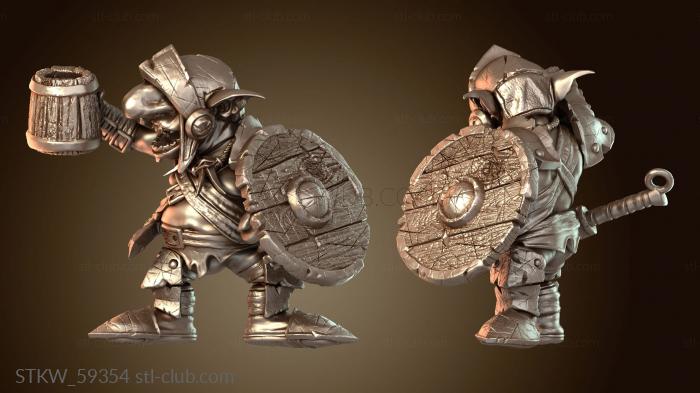 Military Много гоблинов пьют Воина