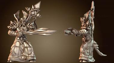 3D модель Маг с ледяным заклинанием и посохом, творящий по отдельности (STL)