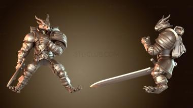 3D модель Драконорожденный самец, ездовое животное, закалённый (STL)