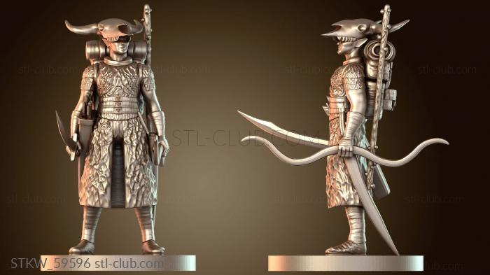 Military Эльф-друид в шлеме-черепе