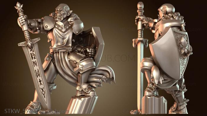 Паладин-мужчина-полуорк с мечом