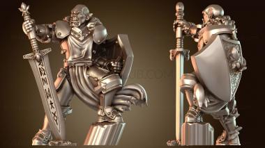 3D модель Паладин-мужчина-полуорк с мечом (STL)