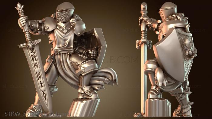 Паладин-мужчина в шлеме с мечом