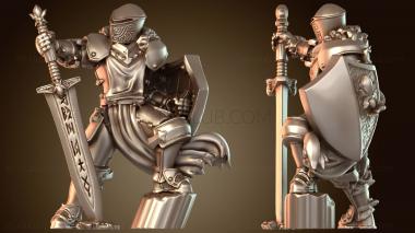 3D модель Паладин-мужчина в шлеме с мечом (STL)