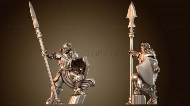 3D модель Мужчина-паладин с копьём (STL)