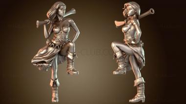 3D модель Марина в мушкете с короткими волосами бдительная (STL)