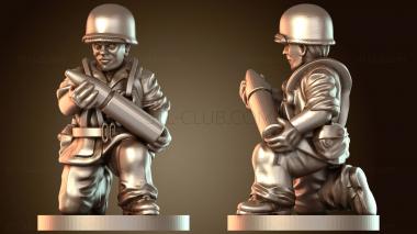 3D модель Армейский экипаж гаубицы морской пехоты броненосец (STL)