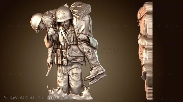 Military Медик несет солдата