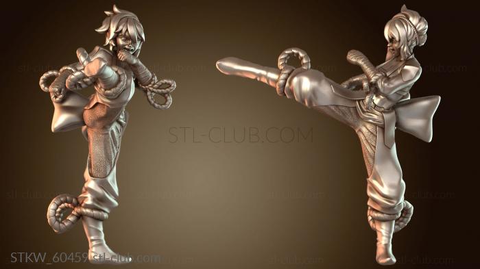 Монах Женский Персонаж Пинок Радостный