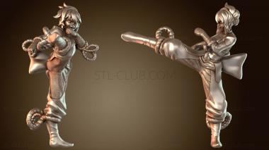 3D модель Монах Женский Персонаж Пинок Радостный (STL)